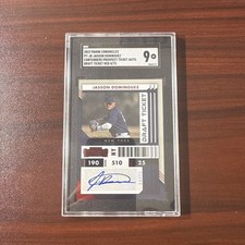 2022 Chronicles Contenders Jasson Dominguez Red Draft Ticket Auto 04/75 SGC 9 SP