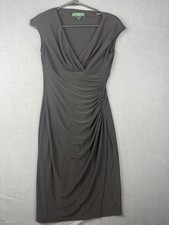 Lauren Ralph Lauren Dress Size 2 Black Jersey Ladies Cocktail Quiet Luxury