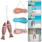 Coastal Chic Flip Flops Fish Hanging Wood Ornament Seaside Home Accent