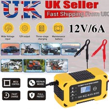 Car Battery Fast Charger Automatic Pulse Smart Repair in UK AGM/GEL ( 12V/6A )