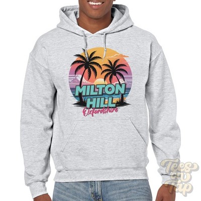 MILTON HILL OXFORDSHIRE HOODIE - Retro Miami Beach Style lustige Sommerparodie