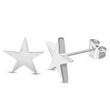 10 MM Stainless Steel Shining Shooting Star Stud Post Earrings