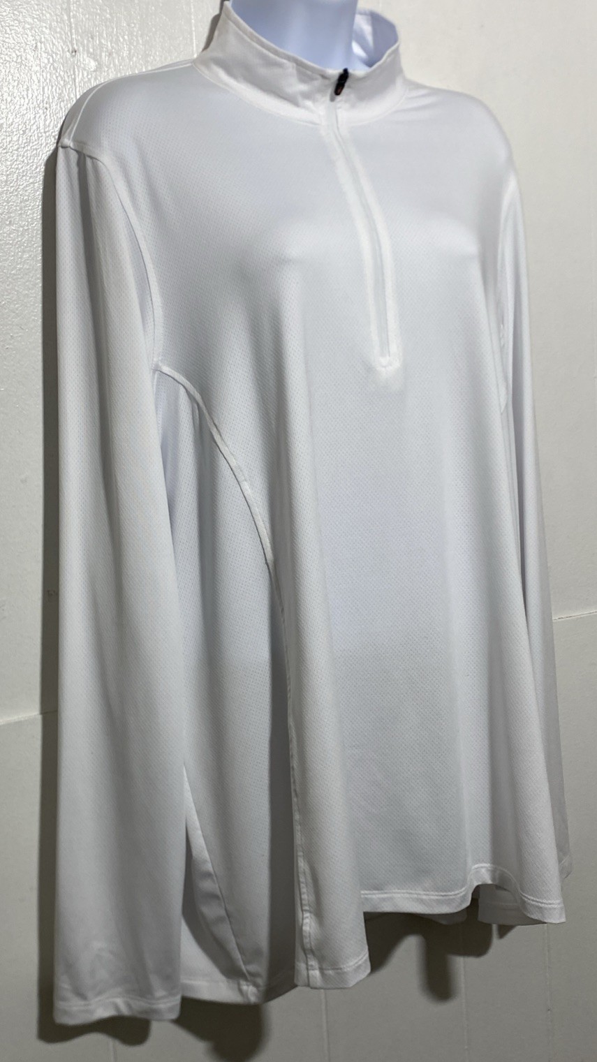 Kerrits Ice Fil 1/4 Zip Riding Shirt Womens Size 2X White Pullover Long Sleeve