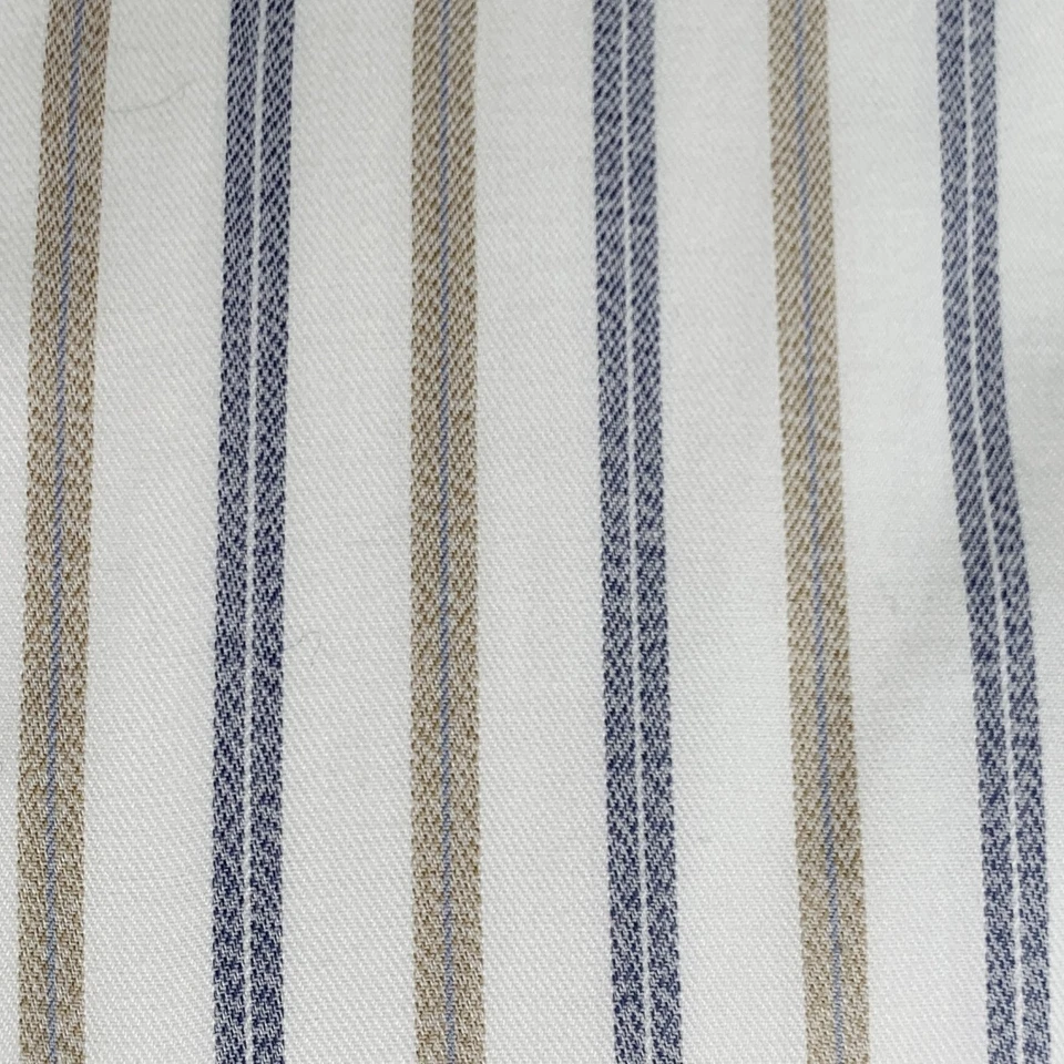 Camisa GIORGIO ARMANI Talla M Off White Azul Tostado Rayas Un Bolsillo Manga Larga Foto 2 de 4