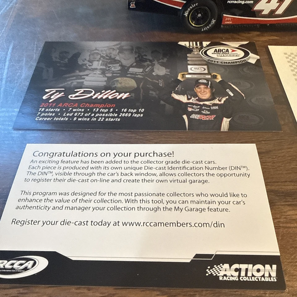 Ty Dillon #41 RCR ARCA Champ Autographed 2011 Impala 1 of 741 Nascar Diecast - Image 3 of 4