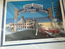 SIGNED Santa Monica Pier 1957 Stan Cline 2003 PRINT