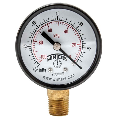 #ad Pressure Gauge 2 inch Dial 0 30 Hg Vacuum kPa Dual Scale PEM135 3 2 3 Winters $28.99