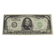 1934 $1000 Federal Reserve Note Chicago United States Currency NR #C744-9