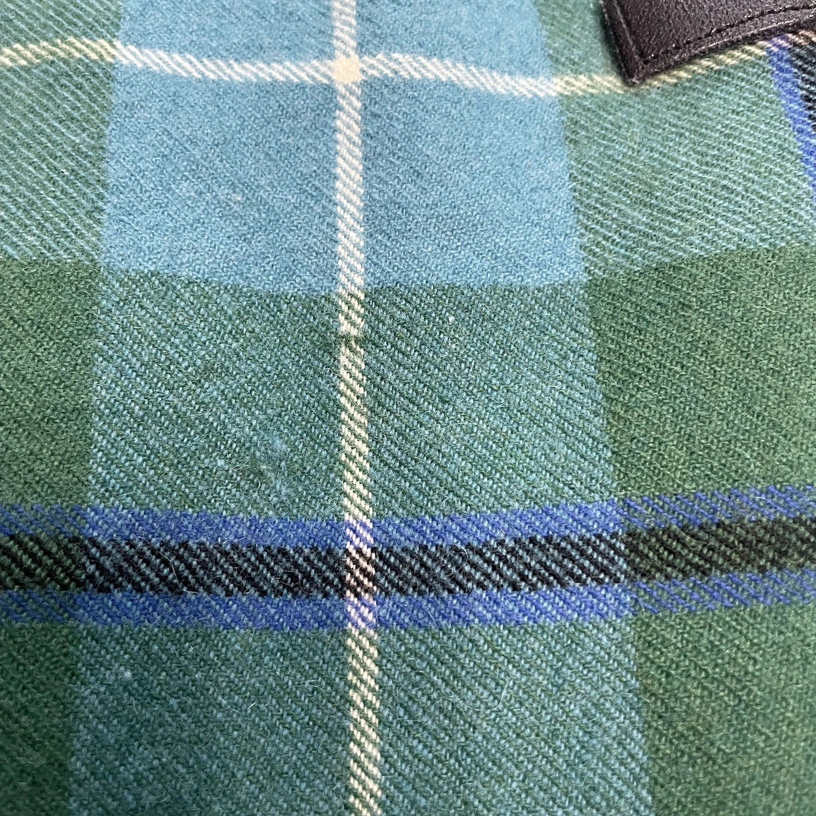 Vtg MOSBROOK 100percent Pure Wool Green/Blue Plaid Mini Wrap Skirt GT Britain XS W24 image 7