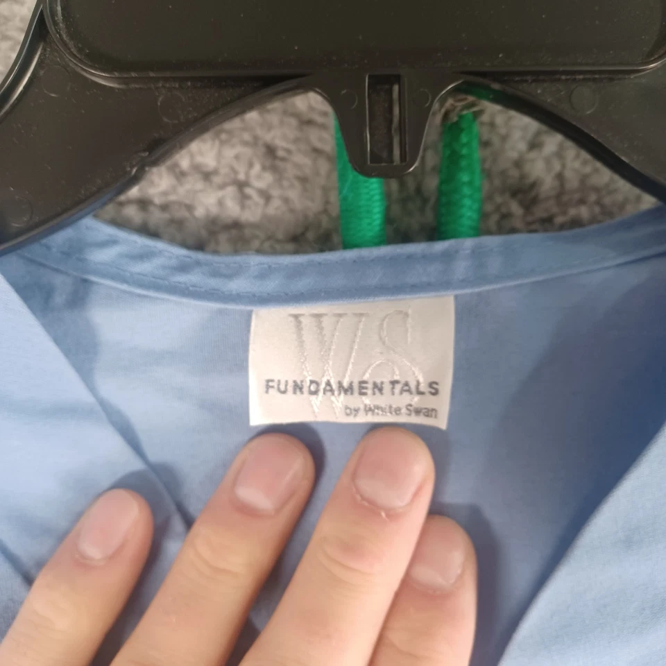 Exfoliantes médicos blancos azules cisne talla pequeña unisex hospital bolsillos suaves ropa de trabajo Foto 4 de 4