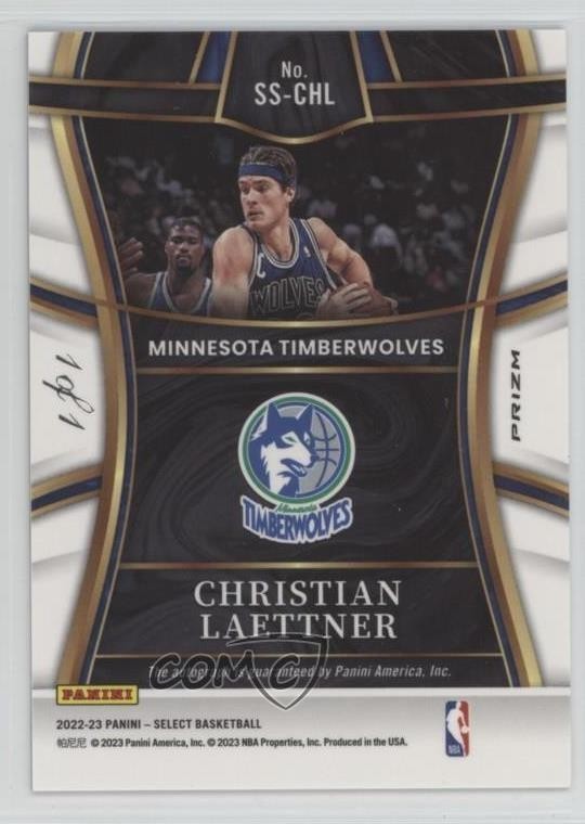 2022 Panini Select Signature Selections Black Prizm 1/1 Christian Laettner Auto view 2