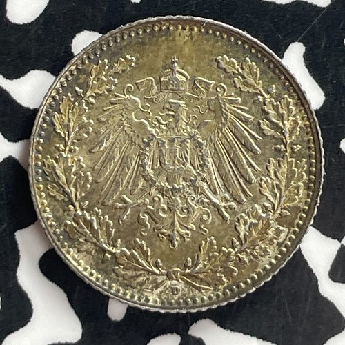 1905-D Germany 1/2 Mark Lot#T7756 Silver! High Grade! Beautiful! - Picture 2 of 2