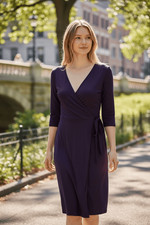 Express Royal Purple wrap dress size L DVF
