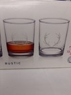 Set Of 4 Luminarc Rustic Deer Stag Anter Old Fashioned Whiskey Lowball Glasses — photo 2