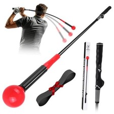 Golf Swing Trainer Aid with Arm Band, 40 Inch Golf Warm-Up Stick for Rhythm Red