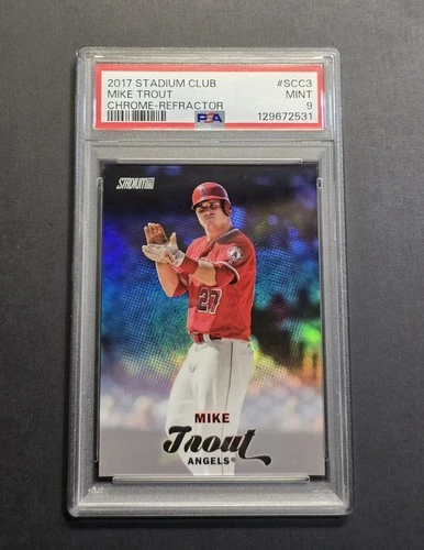 2017 Stadium Club Chrome Mike Trout Refractor #SCC3 PSA 9 MINT