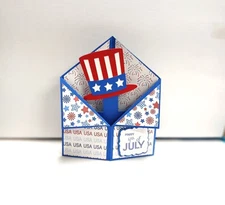 Premium Card Kit   Tuxedo Style "Happy 4th of July"  total 4 w/ envies