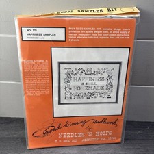 NEW Needles N Hoops Cross Stitch Kit Happiness Sampler 11x15