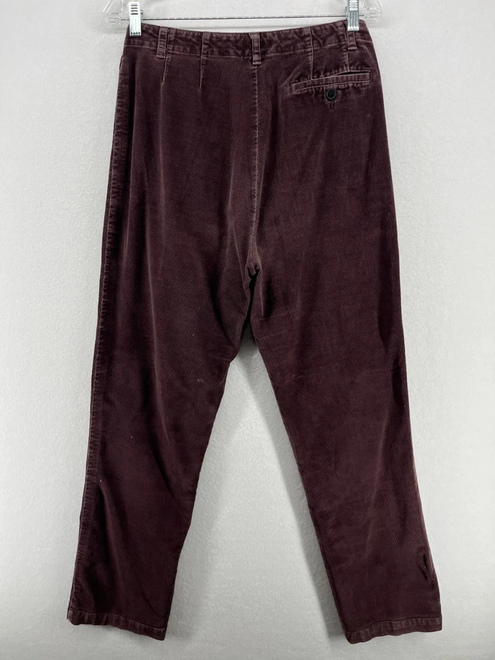 LL BEAN Pants Womens 12 M Tall Corduroy Straight High Rise Purple HK VTG - Image 2 of 4