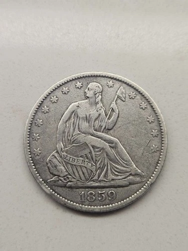 1859 O Silver Seated Liberty Half Dollar- New Orleans, VF Details