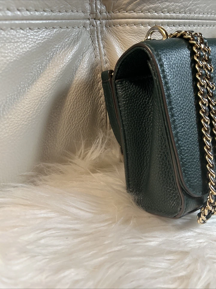 Tory Burch Mini Bag Small Green Carter Shrunken Shoulder & Crossbody Chain - Image 3 of 4