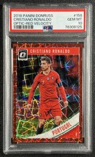 POP 5 CRISTIANO RONALDO PSA 10 2018 PANINI DONRUSS OPTIC #158 RED VELOCITY 11/50