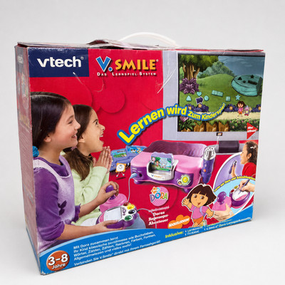 VTech V.Smile Dora Lernkonsole pink mit Joystick und Spiel OVP