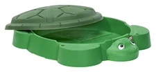 Solid one piece bottom Little Tikes Turtle Sandbox With Cover for Kids outdoor