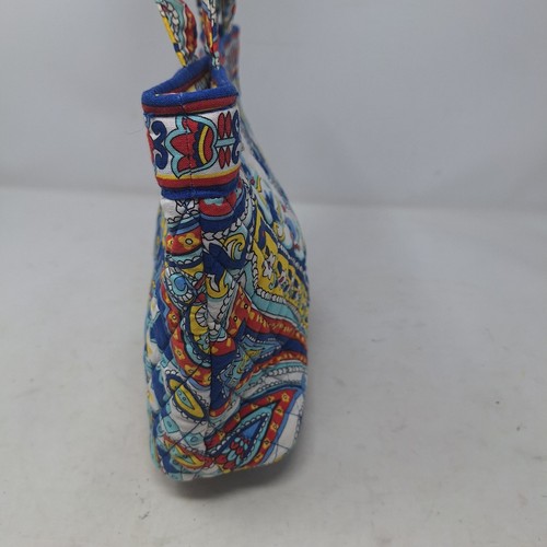 Vera Bradley Schultertasche Marina Paisley blau gesteppt Canvas Bohemian Hippie - Bild 4 von 13