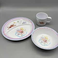 Precious Moments 3-Piece Melamine Dinner set Enesco Vintage Baby feeding 1987