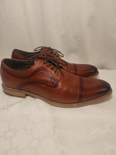 STACY ADAMS DICKINSON Leather CAP TOE OXFORD SHOE Mens SIZE 11.5M In Cognac