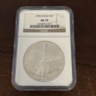 1995 American Silver Eagle Dollar $1 - 1 oz .999 - NGC MS 70 - BEAUTIFUL