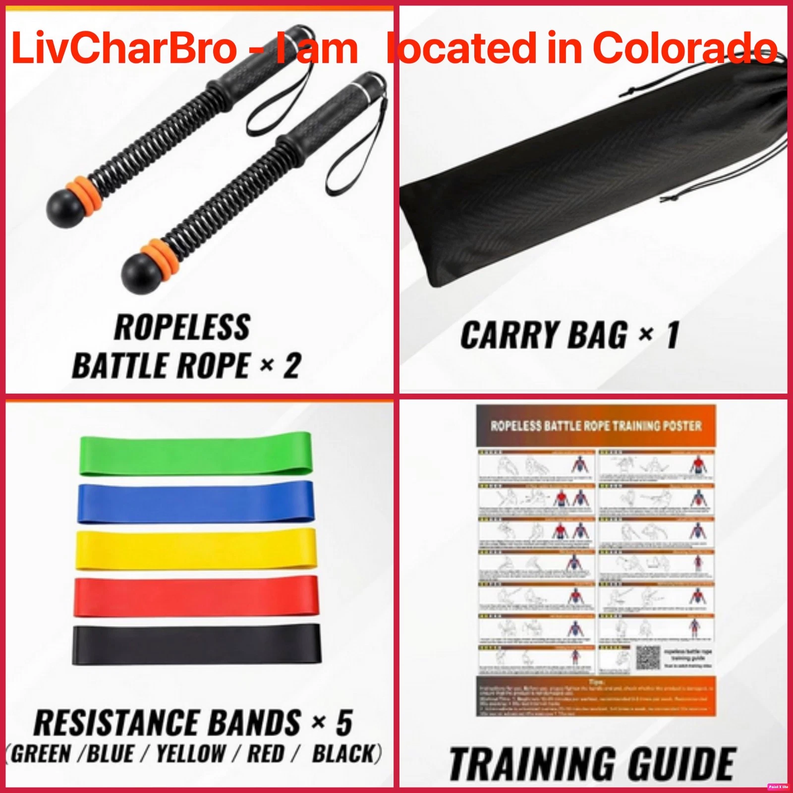 2 PIeces Cordless Battle Ropes & 5 Resistance Bands Home Gym Portable Weighted
Opens in a new window