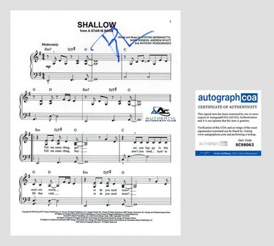 BRADLEY COOPER AUTOGRAPH SIGNED SHALLOW STAR IS BORN SHEET MUSIC ACOA
