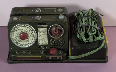 Vintage Tin Litho Mobile Communication Set Toy