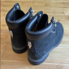 Black Chrome Hearts Timberland size 8.5
