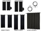 Insulated Thermal Opaque Blackout with Silver Grommet Window Curtain K68 panels