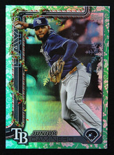 2025 Topps Holiday Junior Caminero Stocking Stuffer Green Holly #H3