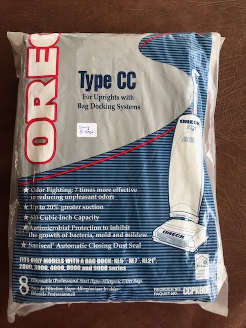 Pack of 8 Oreck XL Type CC Vacuum Cleaner Bags CCPK80F for ...