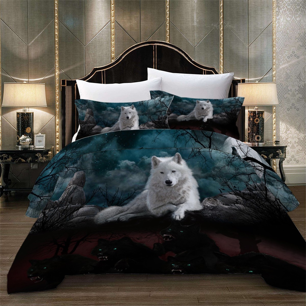 Wolf Design Duvet Cover Bedding Set Pillow Cases Single Double King Quilt  Cover