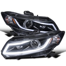 For Honda Civic 12-15 Sedan / 12-13 Coupe Smoked BK Projector Headlights LED DRL