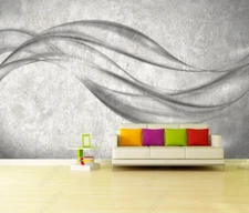 3D Wave Industrial Style Abstract Self-adhesive Removeable Wallpaper Wall Mural