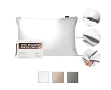 100 Mulberry Silk Pillowcase Premium KING SIZE Color: Ivory NIB