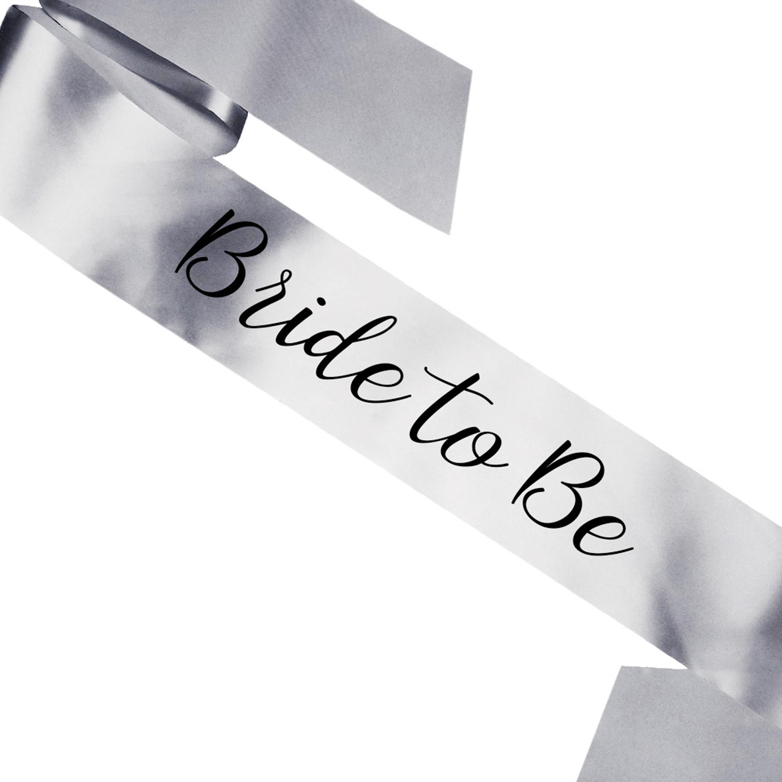 Basic Hen Party Sashes - Sanies Script: Silver: Bride to Be