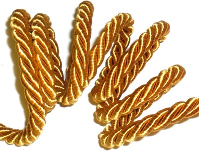 TOP QUALITÄT GOLDKEDER/KANTENSEIL, 9 MM KORDEL, X2 MTR, ART 54979, KOSTENLOSER VERSAND