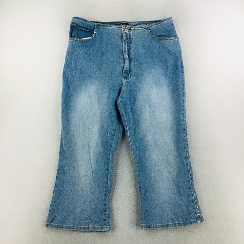 Lazer Jeans Womens 18 Crop Medium Wash 