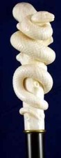 Wooden walking stick hand carved beautiful snake handmade walking cane 