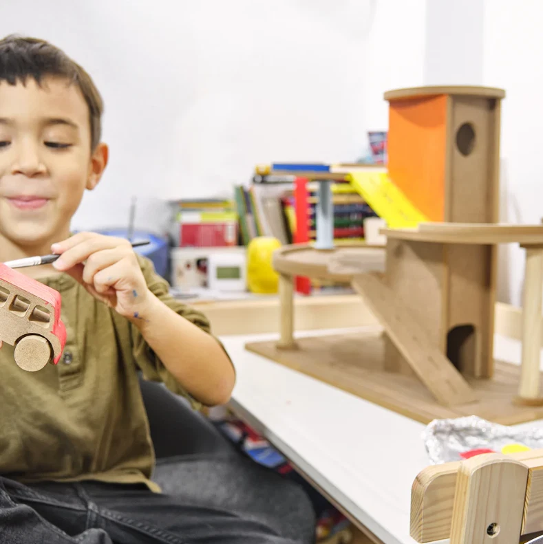 Wooden Toy Car Garage - Montessori Waldorf DIY Paintable Educational toy - Image 4 of 4