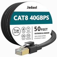 Cat8 Ethernet Cable, Outdoor Indoor, 50 FT Heavy Duty High Speed Cat 8 LAN Ne...