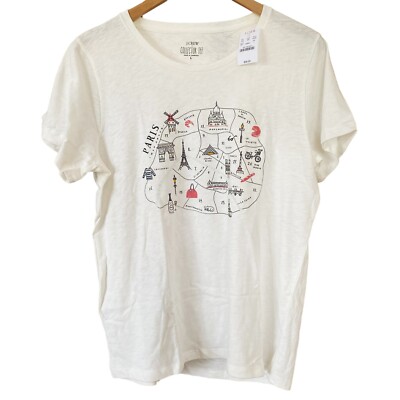NWT J. CREW Original Collector Paris Map Arrondissements Paris Landmarks L Rare